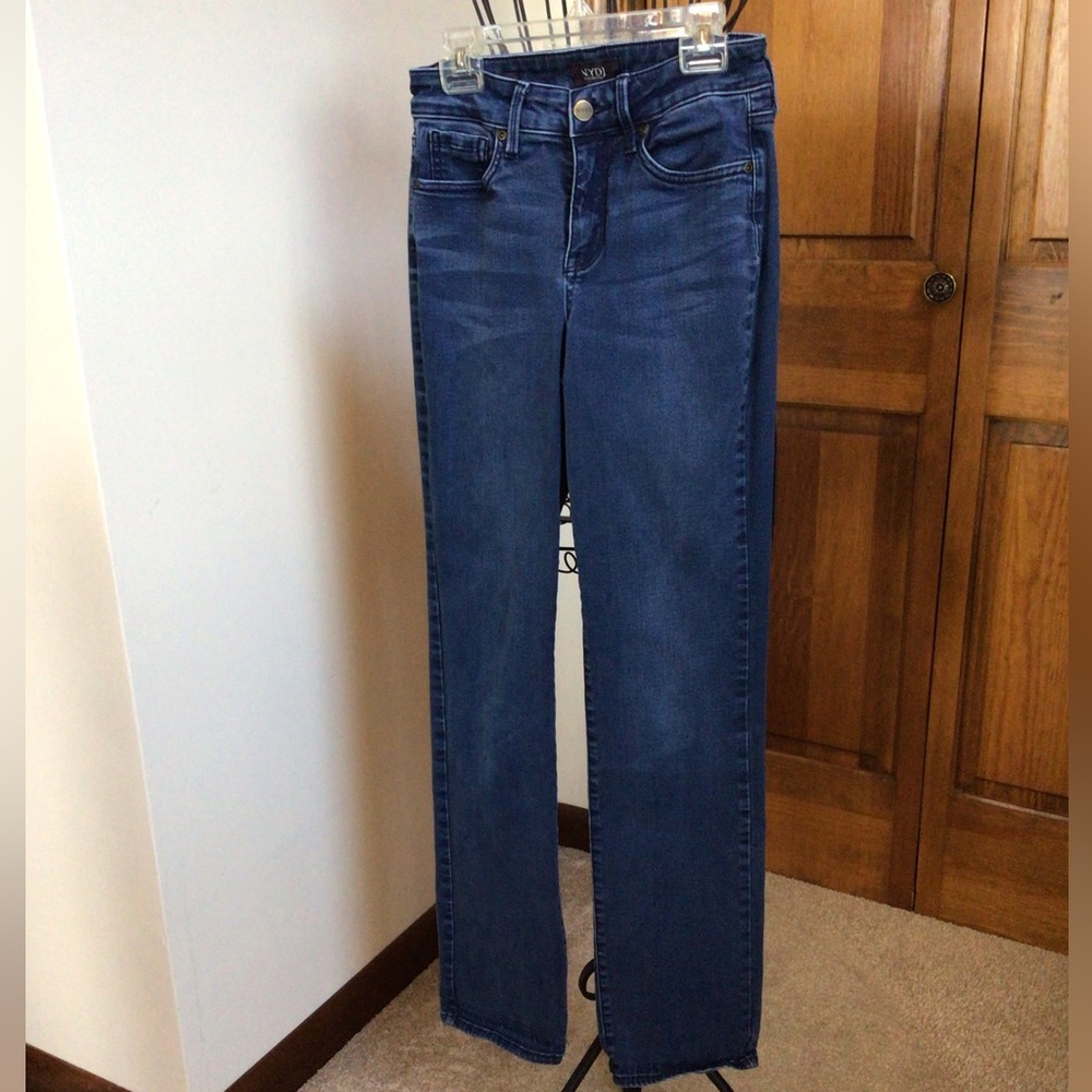 NYDJ straight leg, embellished pockets, 0